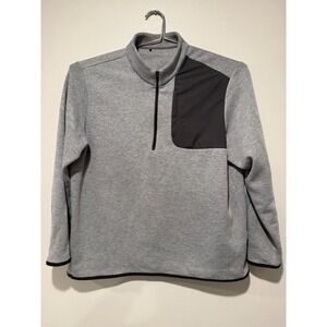 Adidas‎ Golf Mens Grey Quarter Zip Pullover L Heathered Long Sleeve Mock Neck